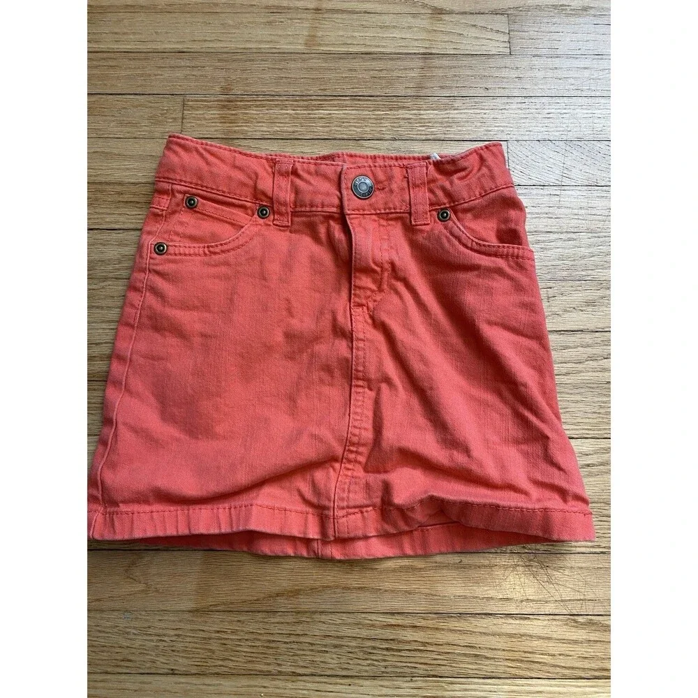 Girl 6 Skirt Distressed Denim Gap Coral Carter’s Adjustable Waist